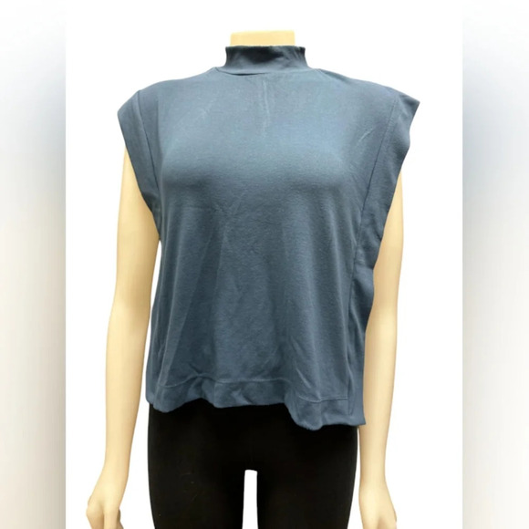 Cable & Gauge NWT Sleeveless Blue Turtleneck Size Medium - Picture 1 of 7